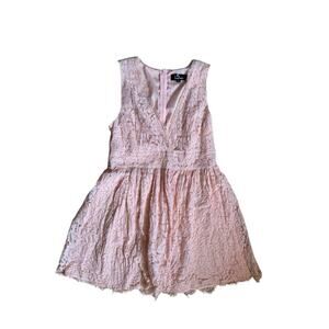 Lulu NWT Pinkish Coral Mini Lace‎ Overlay Dress XL